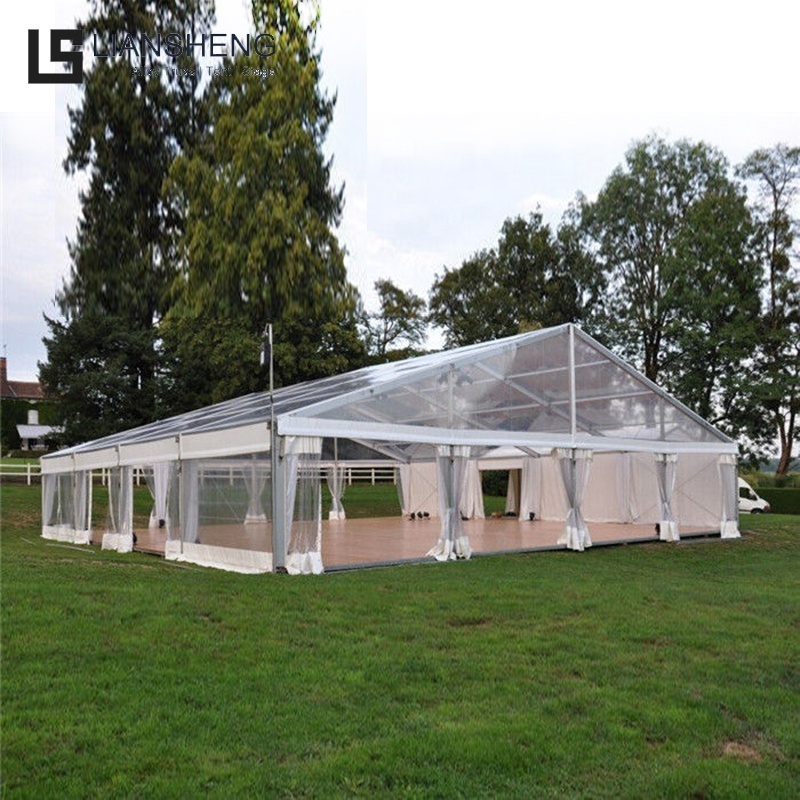 300 people aluminum frame white PVC clear solid wall large outdoor windproof party trade wedding marquee tent