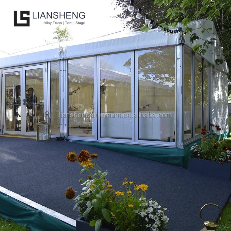 300 people aluminum frame white PVC clear solid wall large outdoor windproof party trade wedding marquee tent