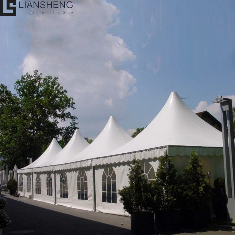 5x5 Aluminum Alloy Pagoda Tent for Wedding Party Waterproof with PVC Cover Custom Printed Logo Fabric Side Wall