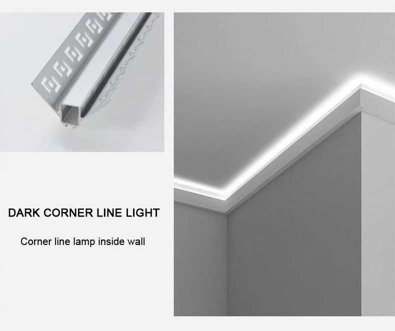 LED Embedded invisible line lamp at the corner 12W led ceiling linear light office 12V 24V  linear bar light