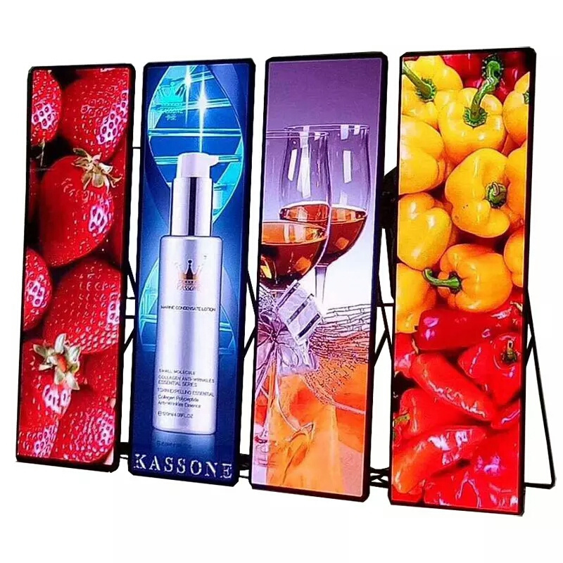 P3 High Resolution Indoor Ultra Thin Digital Advertising Mirror Floor Standing LED Display Video Board LED Poster Display