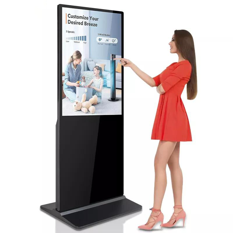 65 Inch Floor Stand LCD Touch Screen Totem Video Floor Stand Information Kiosk Digital Signage Kiosk Advertising Display Screen