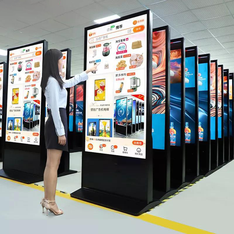 65 Inch Floor Stand LCD Touch Screen Totem Video Floor Stand Information Kiosk Digital Signage Kiosk Advertising Display Screen