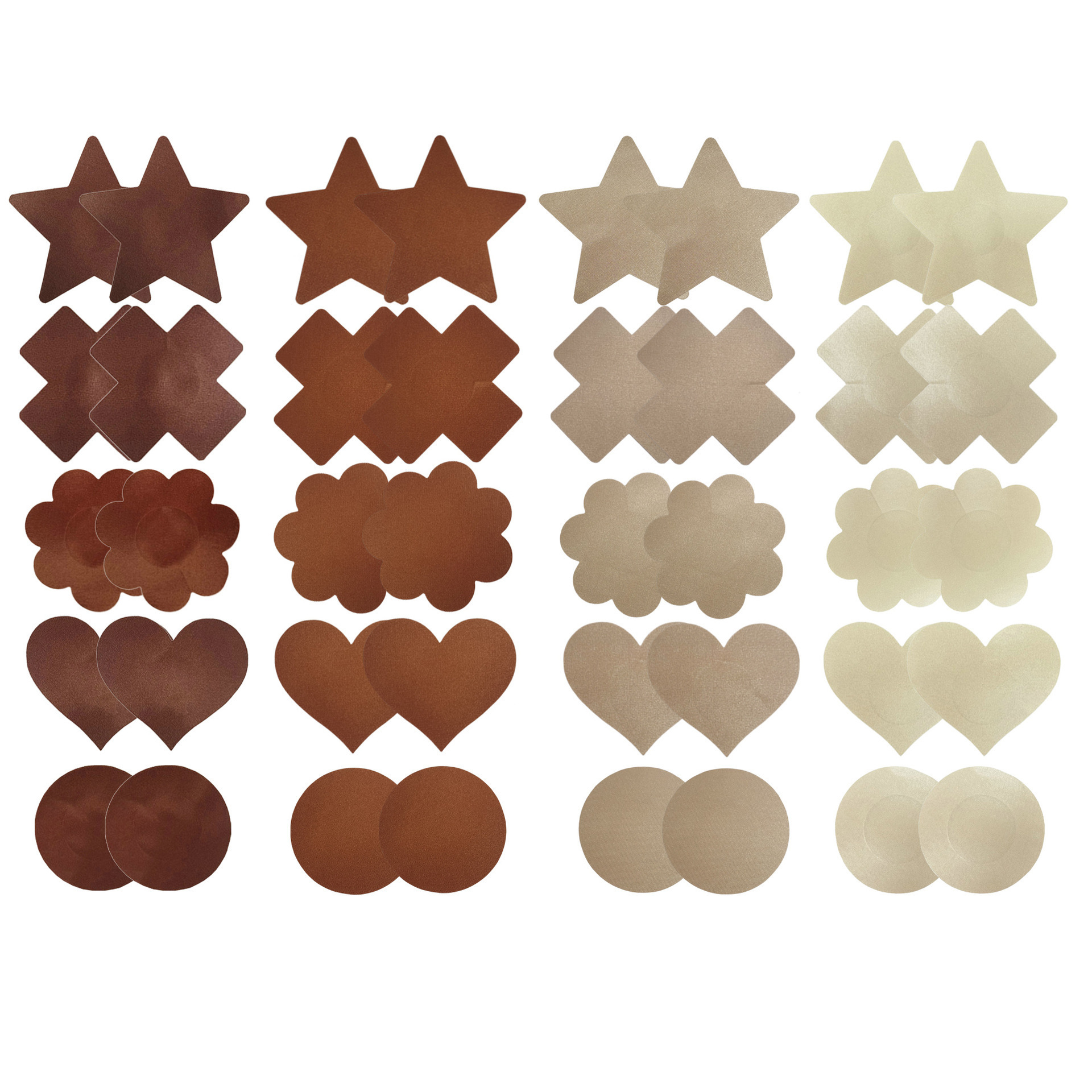 Skin tone series satin disposable breast patch brown self-adhesive dark coffee nipple patch cover intimates accessories