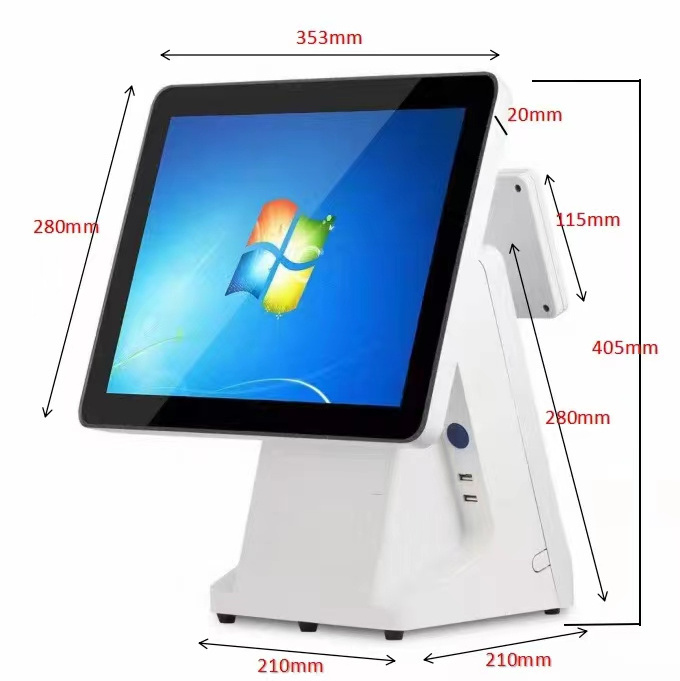 Pos manufacturers full set all in one pos system cash registers built in 80mm receipt printer