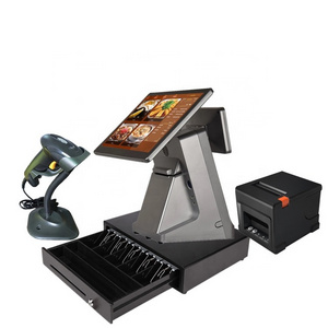 Pos manufacturers full set all in one pos system cash registers built in 80mm receipt printer