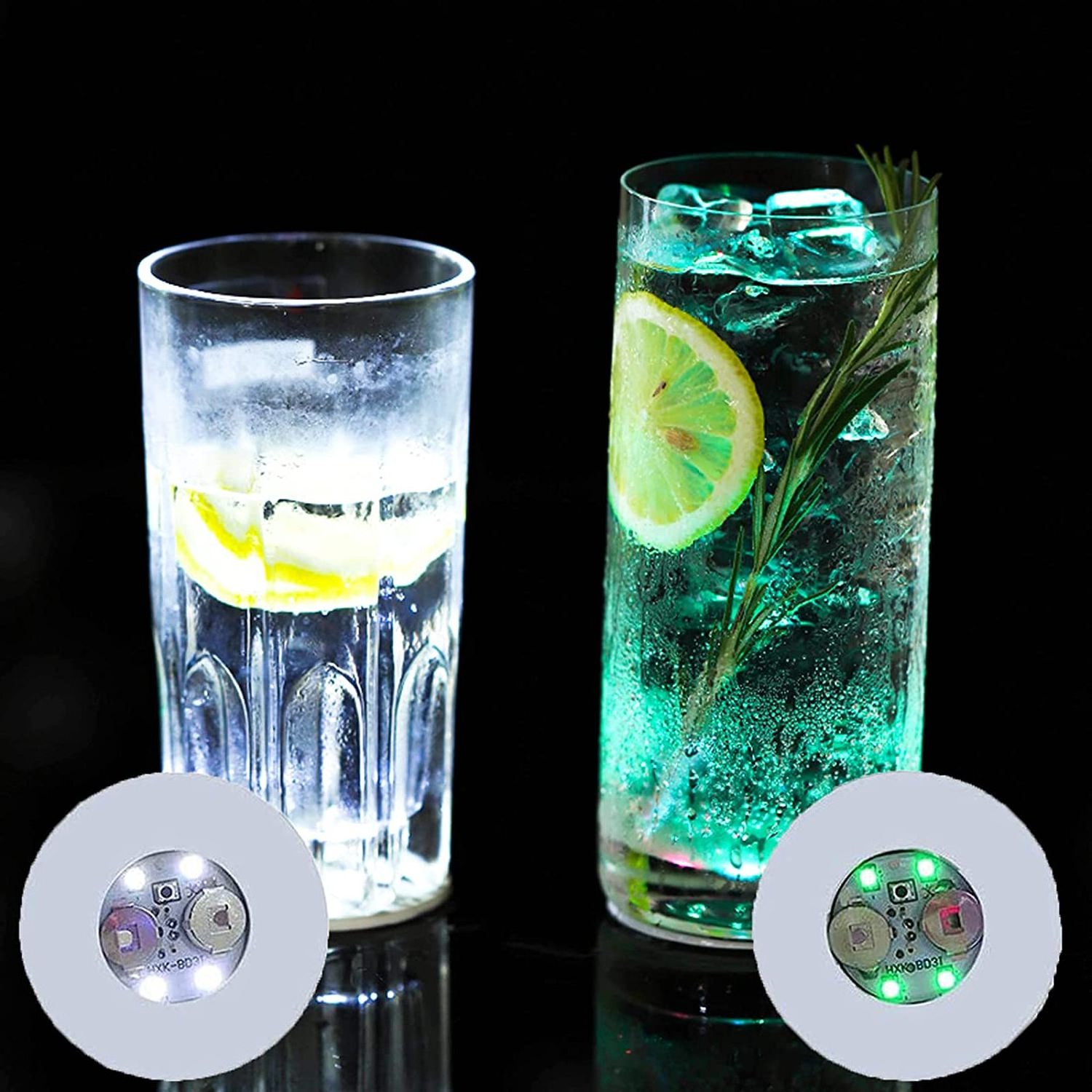 Led Bottle Drink Coasters Light With Adhesive Sticker Colorful Light Mini Led Cup Coaster/led Bottle Sticker