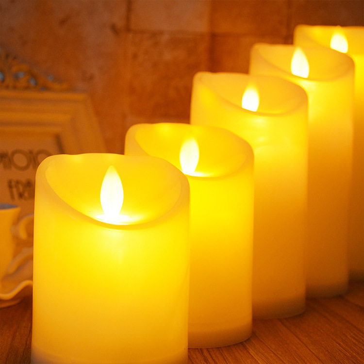 Battery Operated Flameless Candles 4/5/6/7/8 Inch LED Flickering Candles With Remote Control