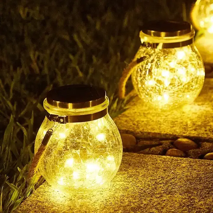 New Design 2023 Modern Mason Jar Light LED Solar Light String Waterproof Creative Outdoor Decorative Ball Latern