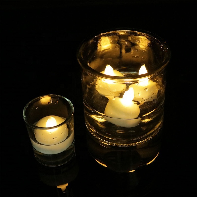 Wholesale Waterproof Flickering Flameless Floating Led Tea Light Candles For Christmas Party Pool