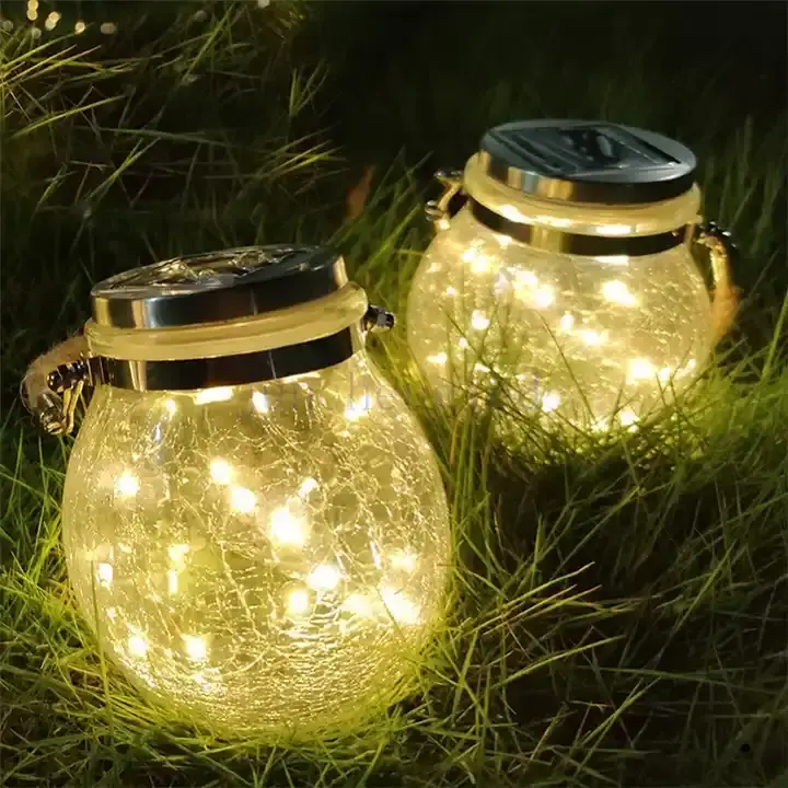 New Design 2023 Modern Mason Jar Light LED Solar Light String Waterproof Creative Outdoor Decorative Ball Latern