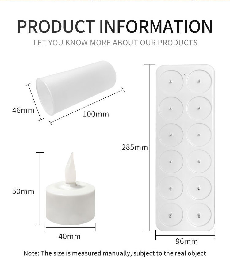 Pack12 Remote Flameless Battery Candles Plastic Mini Led Tea Candle Light