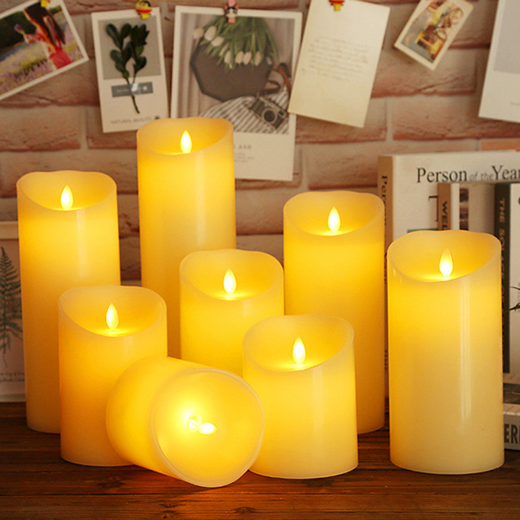 Hot sale Flickering Flameless Candles Moving Flame LED Pillar Candles with Remote Control and Timer for party/ decoration