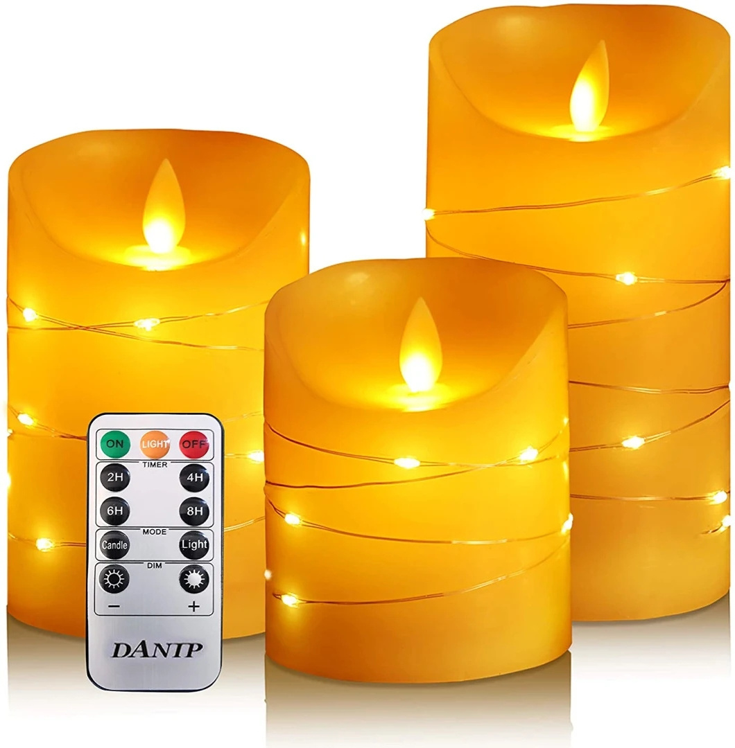 Hot sale Flickering Flameless Candles Moving Flame LED Pillar Candles with Remote Control and Timer for party/ decoration