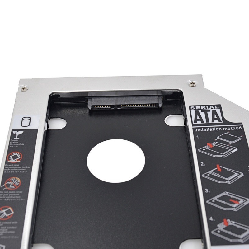 Aluminum 12.7mm HDD Enclosure Dedicated 2.5in SATA,HDD,SSD Optical Bay 2nd HDD Caddy Carrier, HDD Cage for Laptop