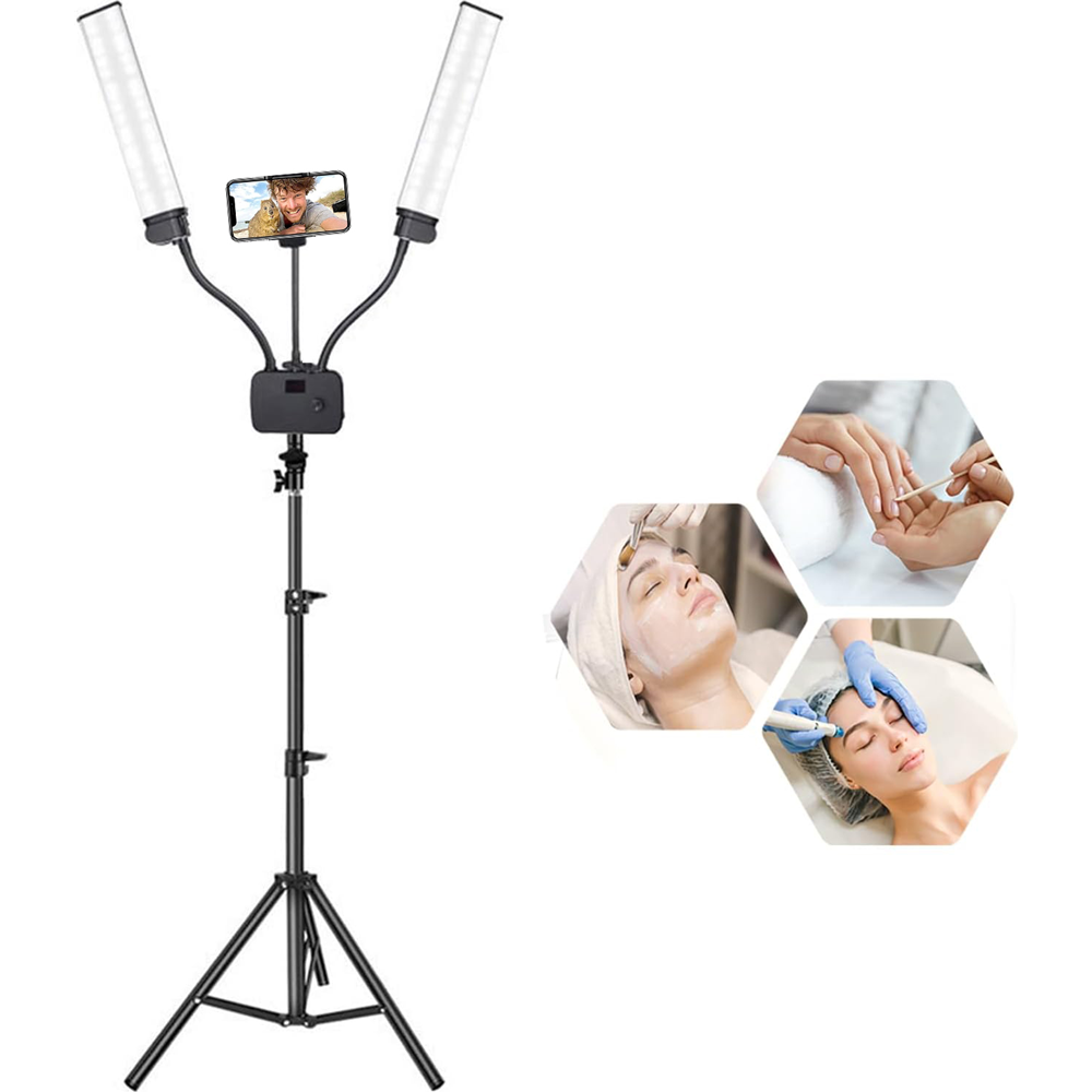 LED Photography Lighting Double Arm Light for Eyelash Extension Beauty Enhancement Photography Led Ring Light Beauty Salon