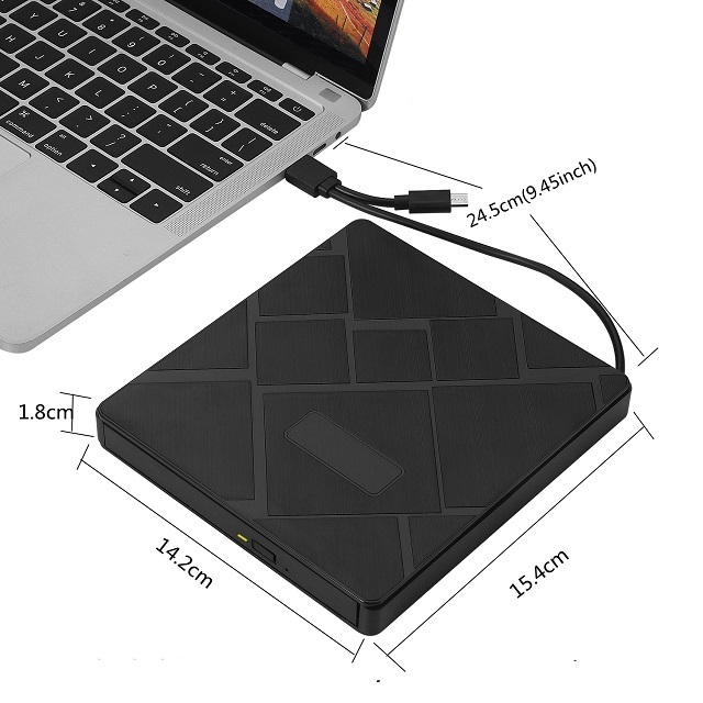 Multifunction External DVD Drive Slim Portable USB 3.0 Type-C Hub CD/DVD-ROM Burner CD/Dvd +/-Rw Optical Drive Laptop Desktop