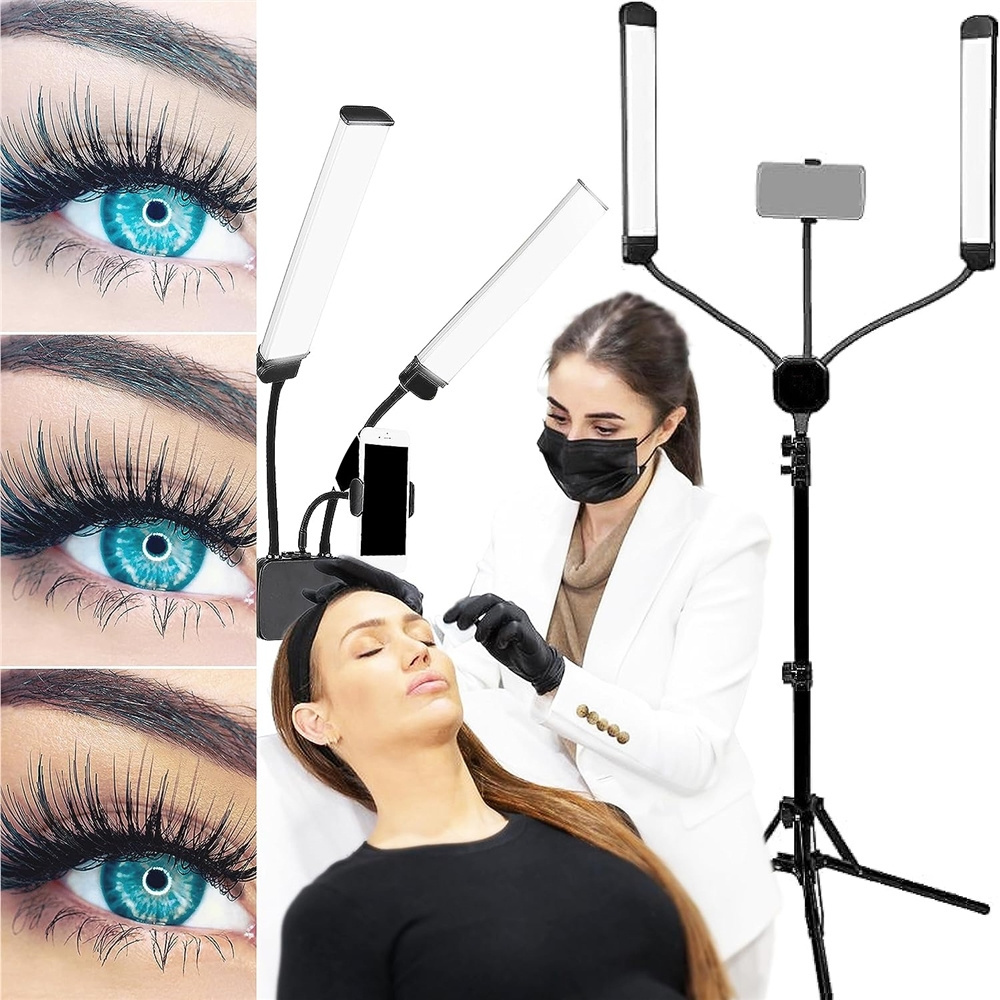 LED Photography Lighting Double Arm Light for Eyelash Extension Beauty Enhancement Photography Led Ring Light Beauty Salon