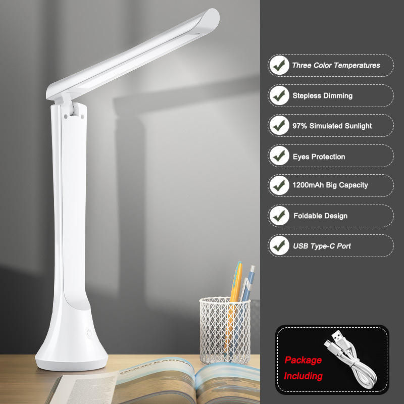 Creative Desk Lamps Rechargeable Portable Office Led Table Lamp Cordless Eye-Caring Led Reading Lamp