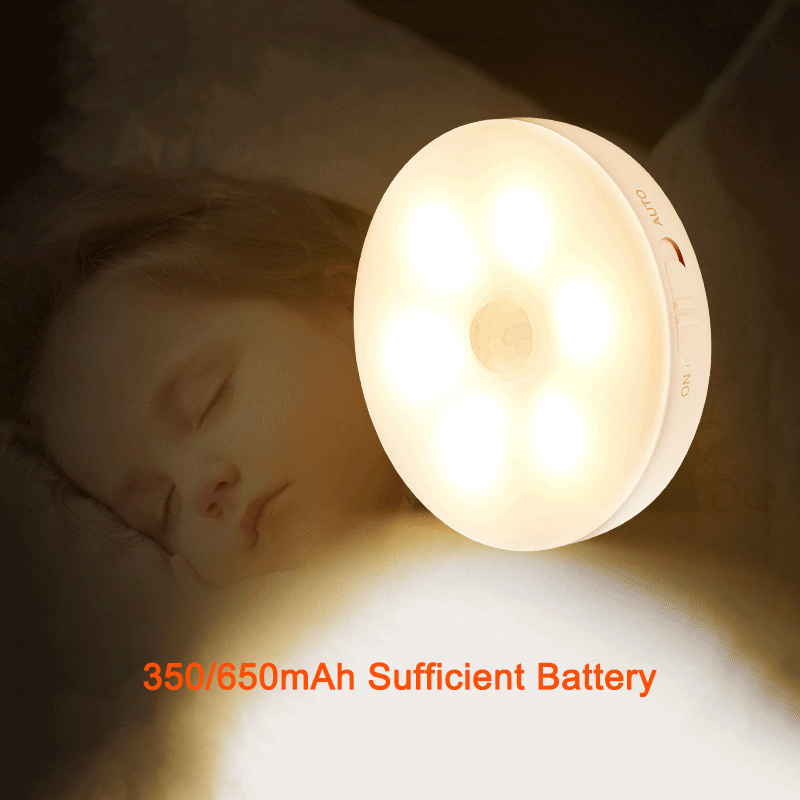 Super Bright Rechargeable Closet Lights 350/650mAh Battery Powered Led Motion Sensor Night Light for Closet Kitchen