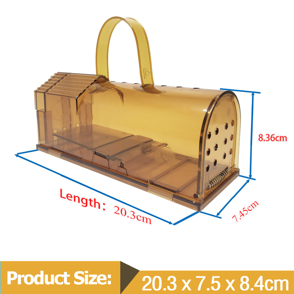 Plastic 20.3cm humane mousetrap catch cage box live rat trap no kill animal friendly large mouse trap