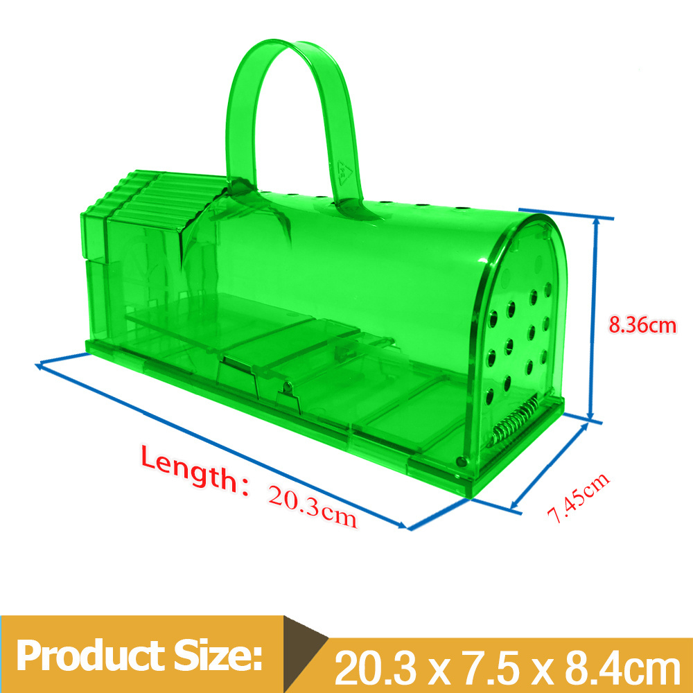 Plastic 20.3cm humane mousetrap catch cage box live rat trap no kill animal friendly large mouse trap