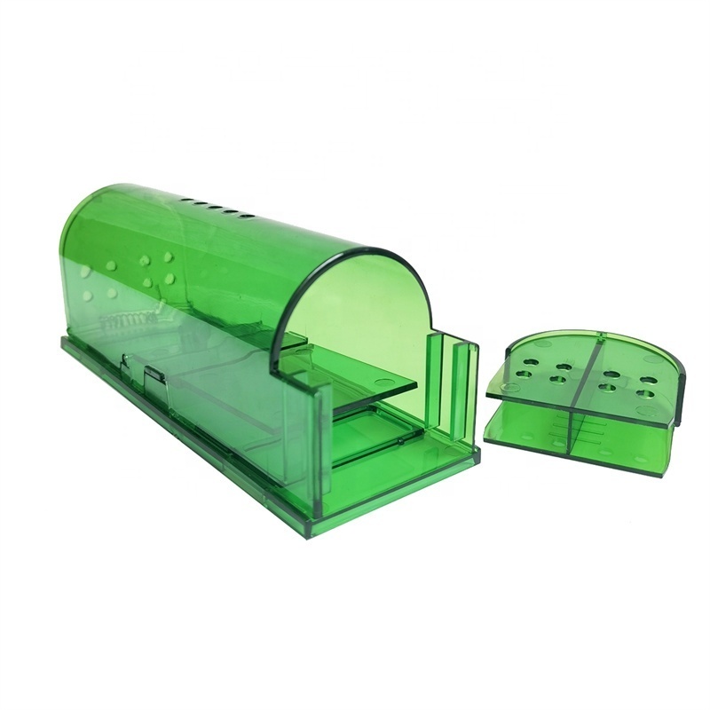 Plastic reusable humane no kill large mouse trap green rat repellent rodent trap cage