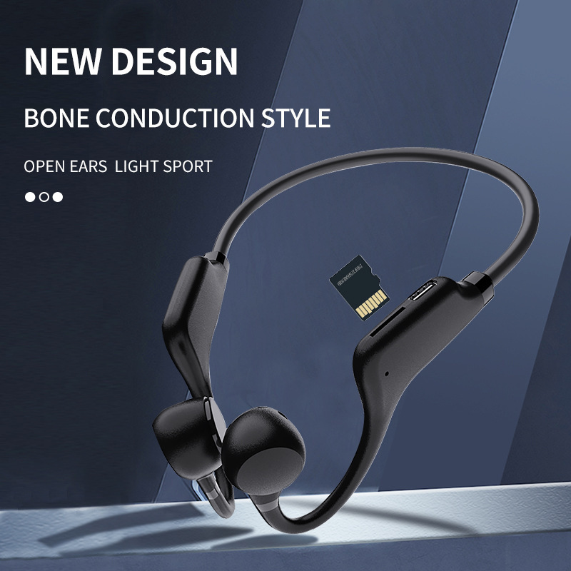 Factory Price Black Gift Bone Conduction Wireless Sports Running Ear-mounted Sound Sensor Headset