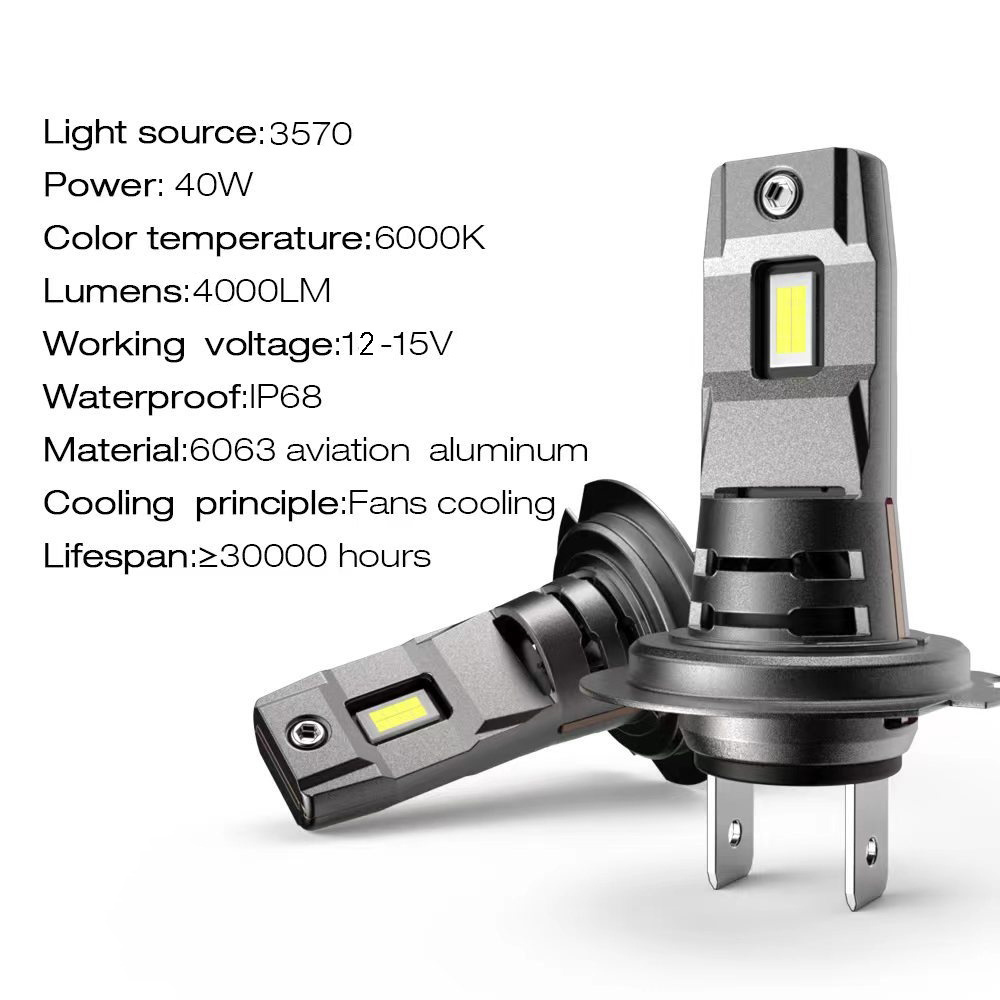 Plug and play 40W 10000 Lumen H11 Led Headlight Car Light Bulb High Low Beam H4 Led Headlights