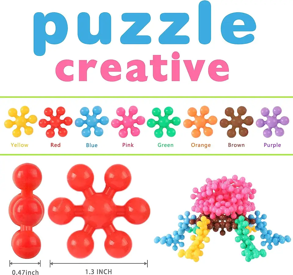 Solid Plastic Creative Blocks Connect Toys flower shape plastic building blocks