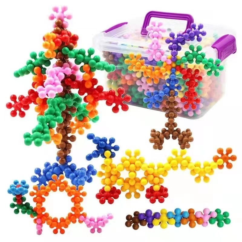 Solid Plastic Creative Blocks Connect Toys flower shape plastic building blocks