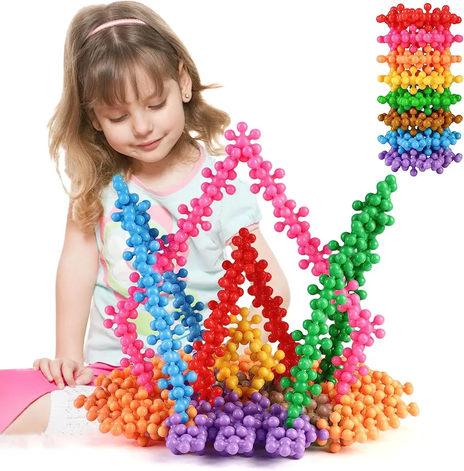 Solid Plastic Creative Blocks Connect Toys flower shape plastic building blocks