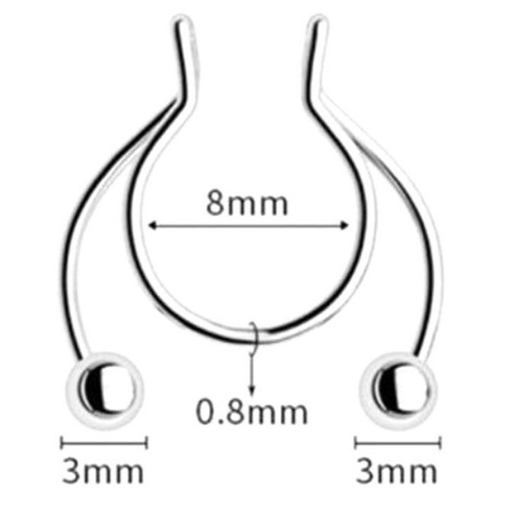 Punk Style Hoop Septum Nose Rings Horseshoe Stainless Steel Nose Ring U-Shaped Non Piercing Jewelry