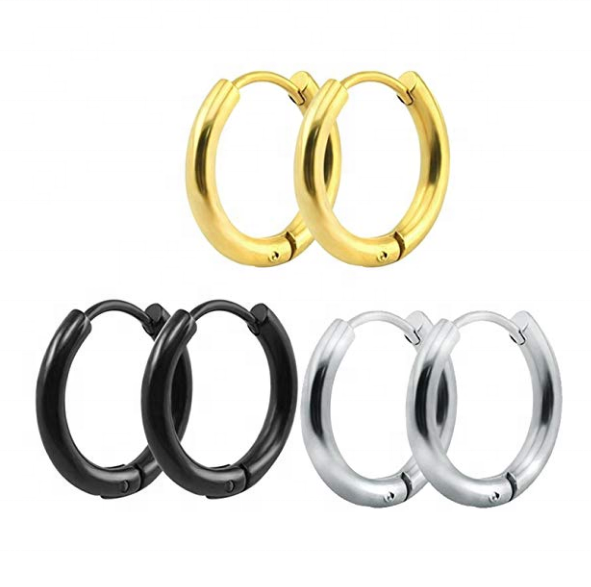 316L Surgical Stainless Steel Hoop Earrings Mens Womens Small Huggie Cartilage Hoop Earrings