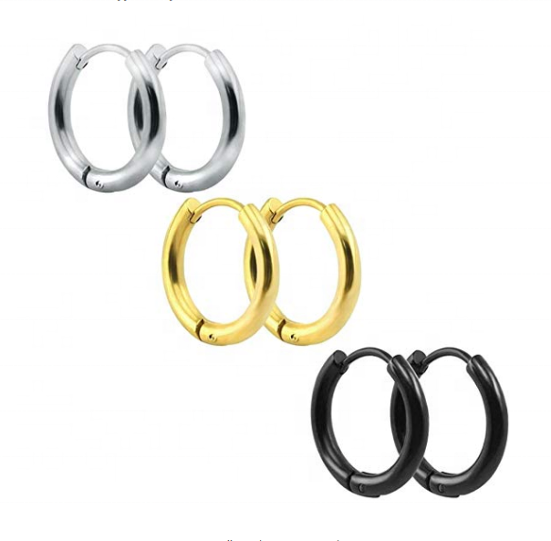 316L Surgical Stainless Steel Hoop Earrings Mens Womens Small Huggie Cartilage Hoop Earrings