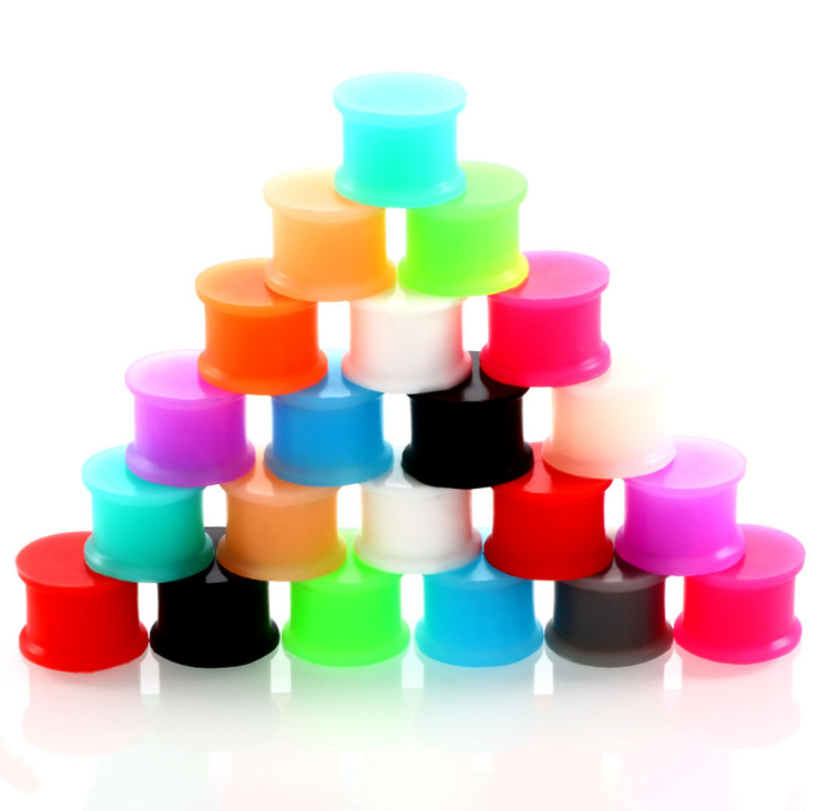 12 Pairs Silicone Ear Flesh Tunnels Saddle Stretching Kit Ear Plugs Gauges Body Piercing Jewelry