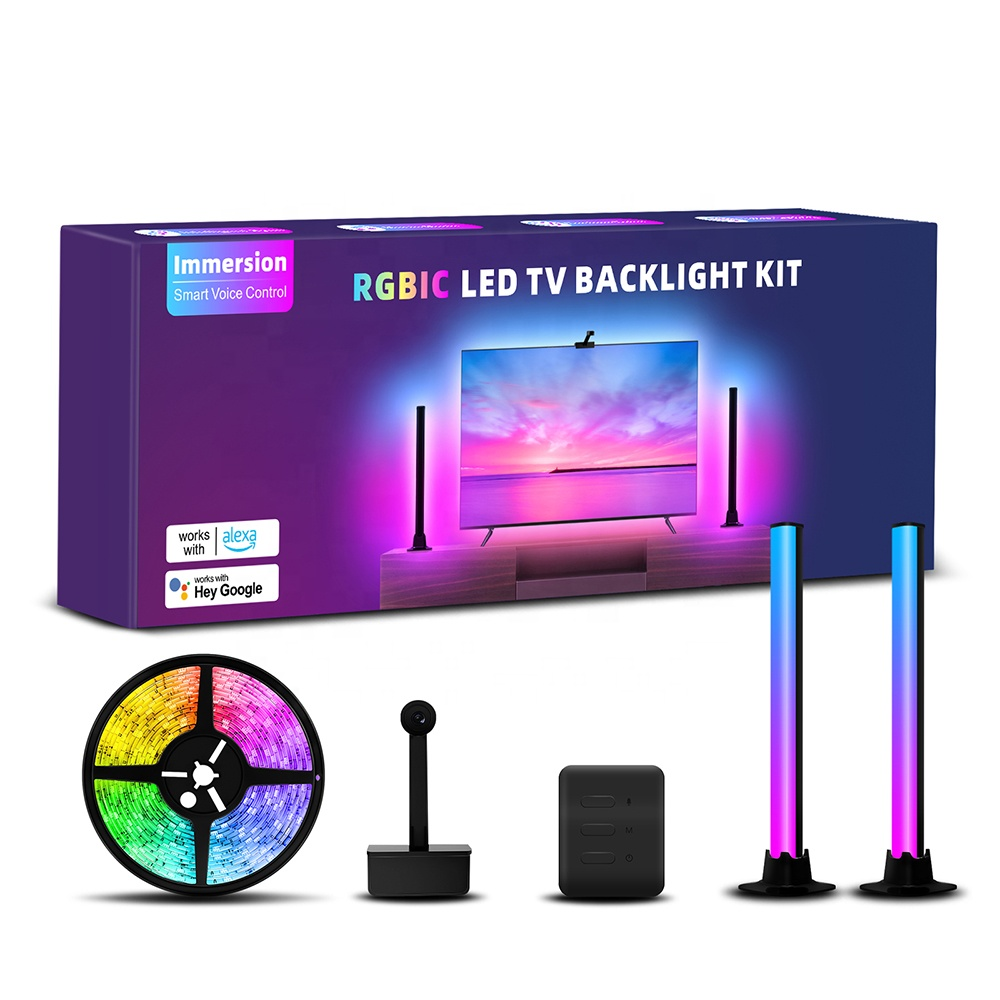 LED Strip Smart TV Backlight Compatible with Alexa For Google Home Voice Control with Sync Box for LED Backlight TV Strip Lights