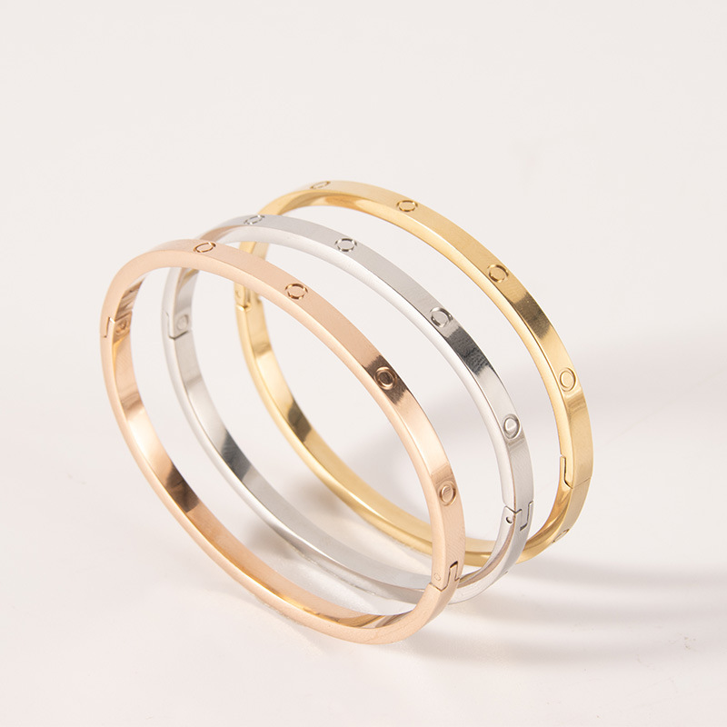 factory directly roman number gold plated open bangles jewelry women stainless steel bangles