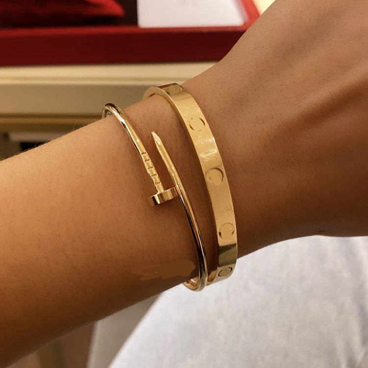 hot sale romans number gold plated bracelet open bangles jewelry women 316 stainless steel bangles