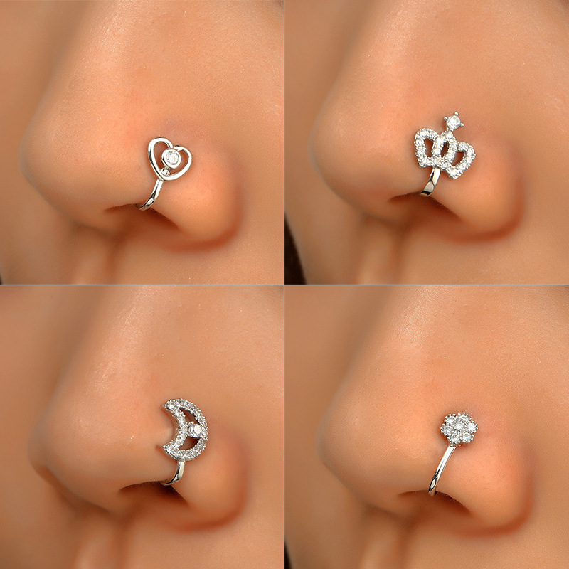 Fashion Classic Sexy Designer Non Piercing Indian Gold Plated Fake Nose Rings for Women