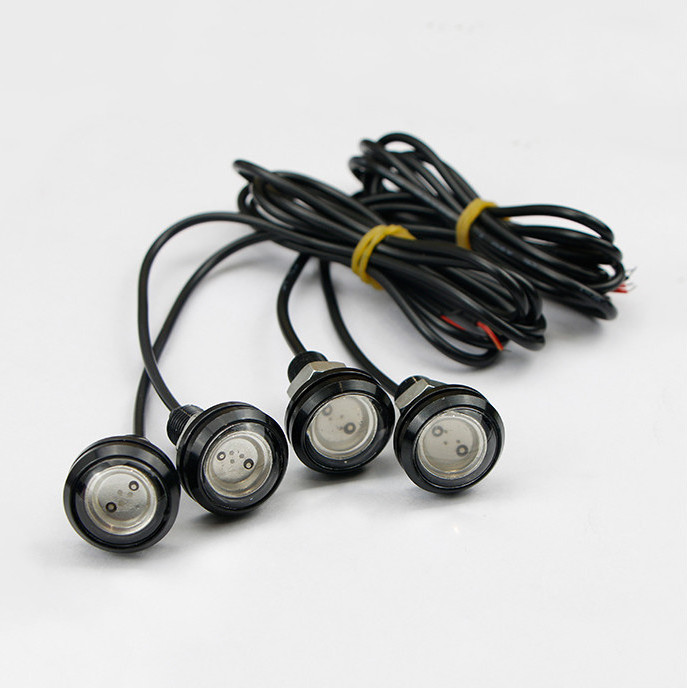 Red Blue Green Amber White COB DRL LED Light Flash 23mm 18mm 12v Waterproof Warning Light for Car