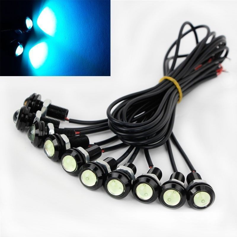 Red Blue Green Amber White COB DRL LED Light Flash 23mm 18mm 12v Waterproof Warning Light for Car