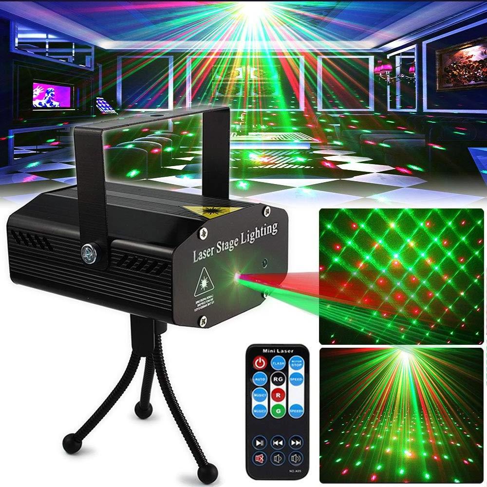 Mini LED Laser Stage Lighting Red Green Disco Night Party Light with Remote Control