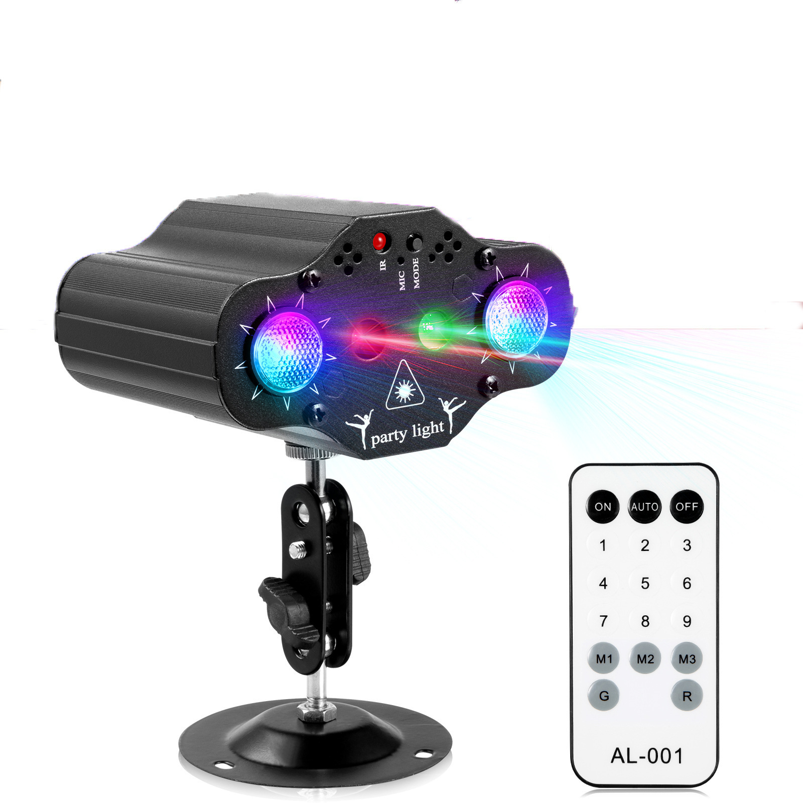 Stage DJ Party Laser Projector Disco Voice Control Red Green Blue Strobe Light