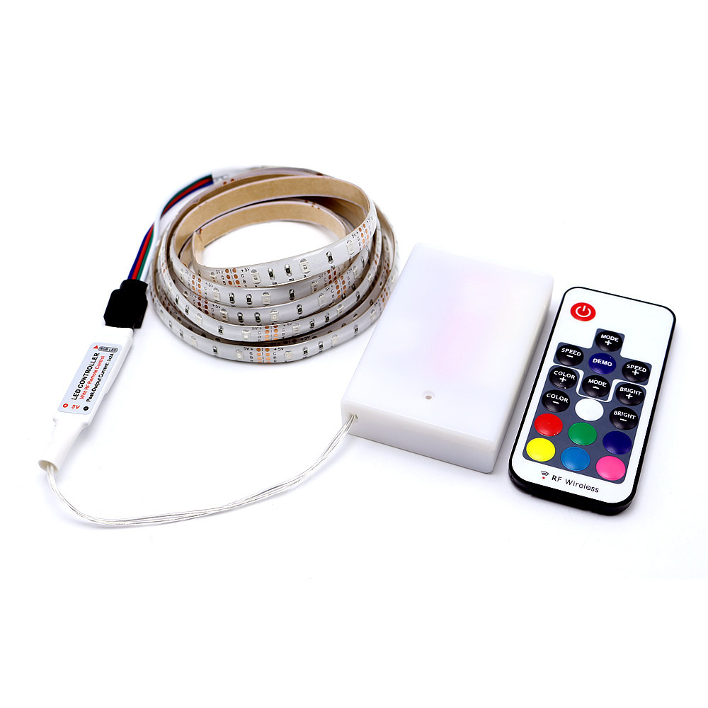 Portable Performance Atmosphere Strip 5V Battery Holder Strip Light 2835 RGB IP20 IP65 Outdoor Indoor Strip