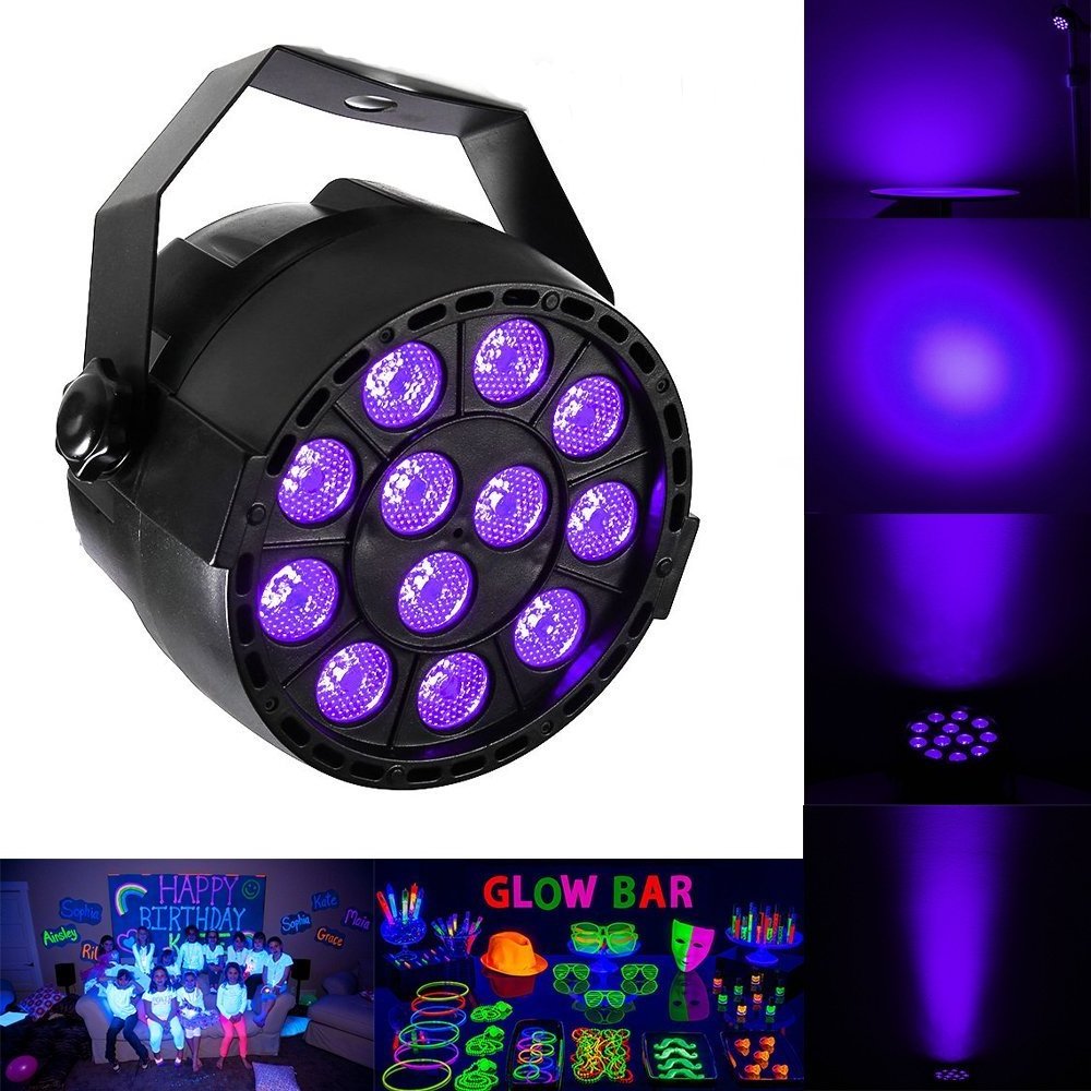 Par Leds Stage Rave Purple Color 12 leds Par Stage Light 36W DMX 512 UV Mini Par Led ...