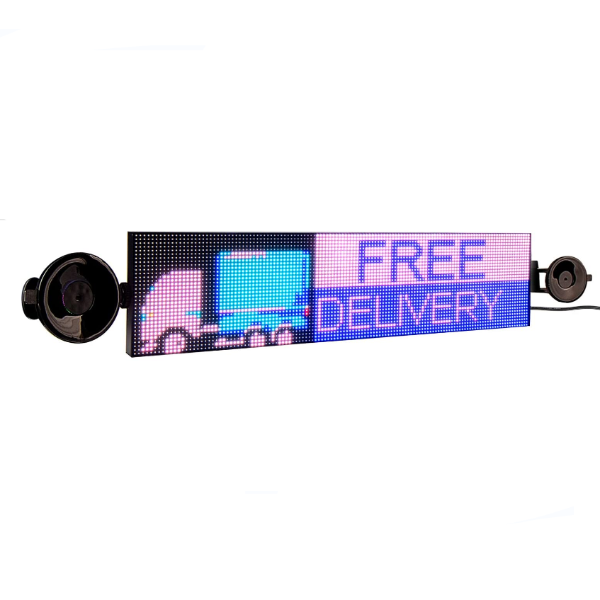 P4 Full Color WiFi LED Sign Car Message Scrolling LED Billboard for Text Images Animation