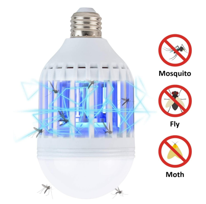 15W Bug Zapper Light Bulb 2 in 1 Mosquito Killer Lamp Led UV Lamp Flying Moths Killer Fits 110V/220V E26/E27 Light Bulb Socket