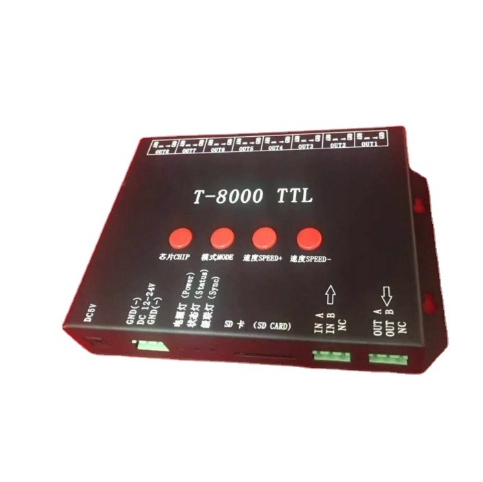 SD Card T-8000 TTL Programmable Led RGB Pixel Controller for Digital LED Strip/Module/Screen