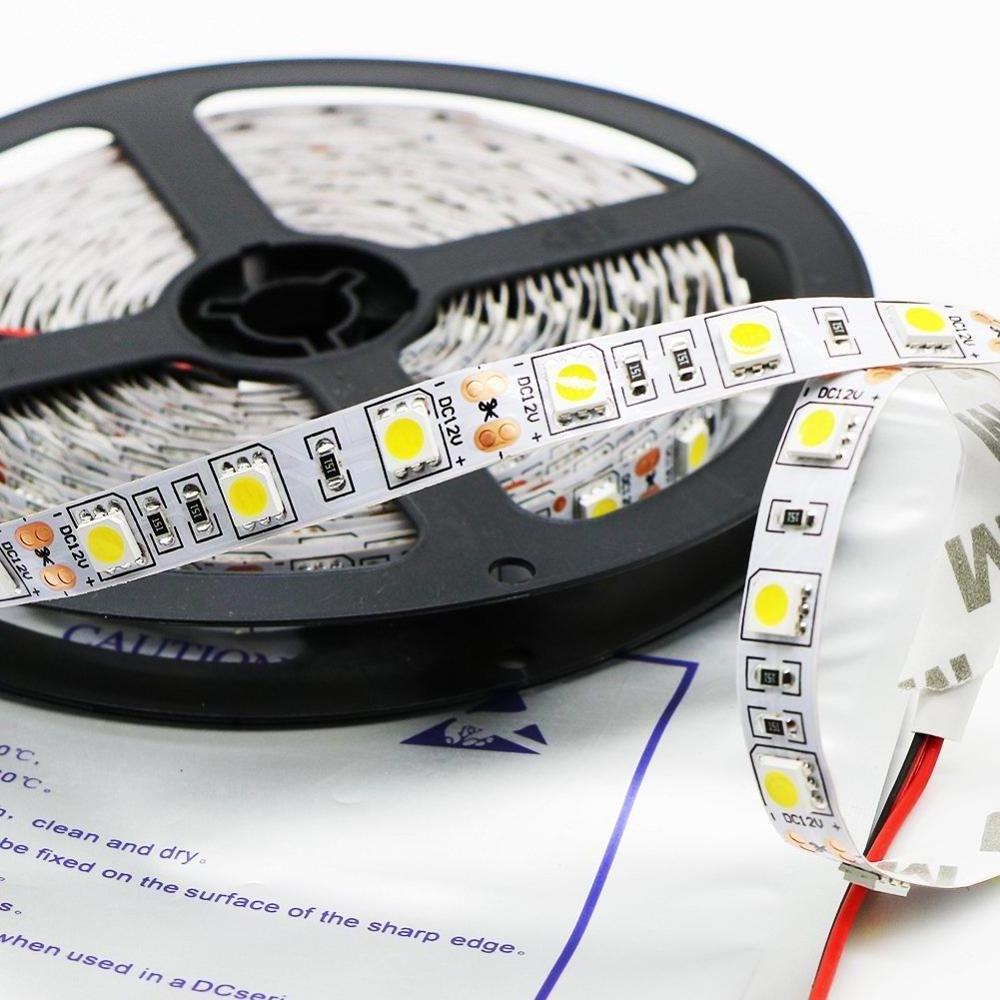 Dc 12V 24V Cool White LED Strip 5050 SMD 6500K White Factory Price LED Tape Light